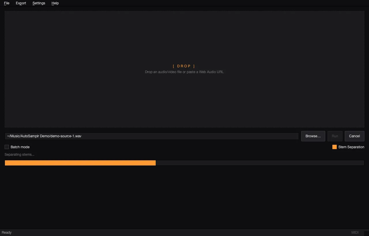 AutoSamplr run screen while kit generation is in progress.