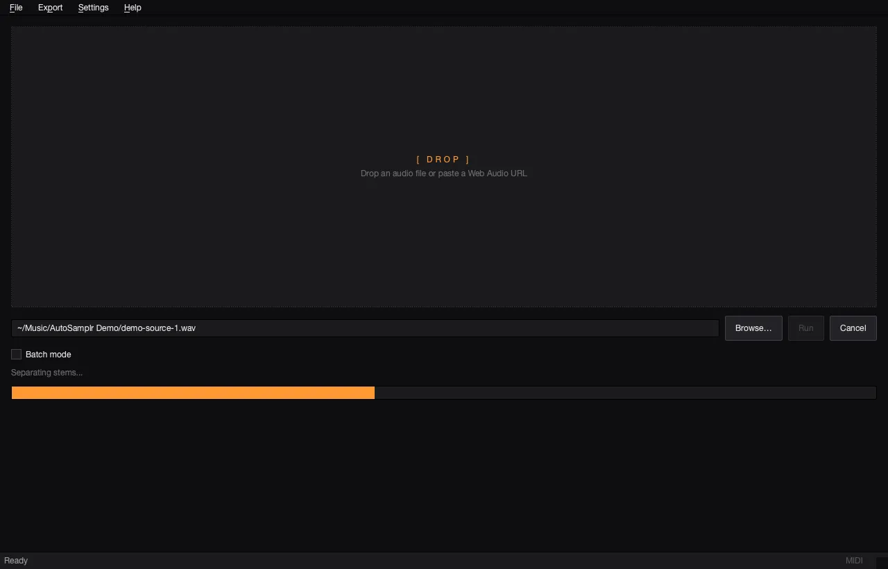AutoSamplr run screen while kit generation is in progress.