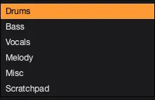 AutoSamplr layer selector dropdown showing generated layers and Scratchpad.