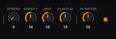 AutoSamplr macro controls and dice button for re-ranking unlocked pads.
